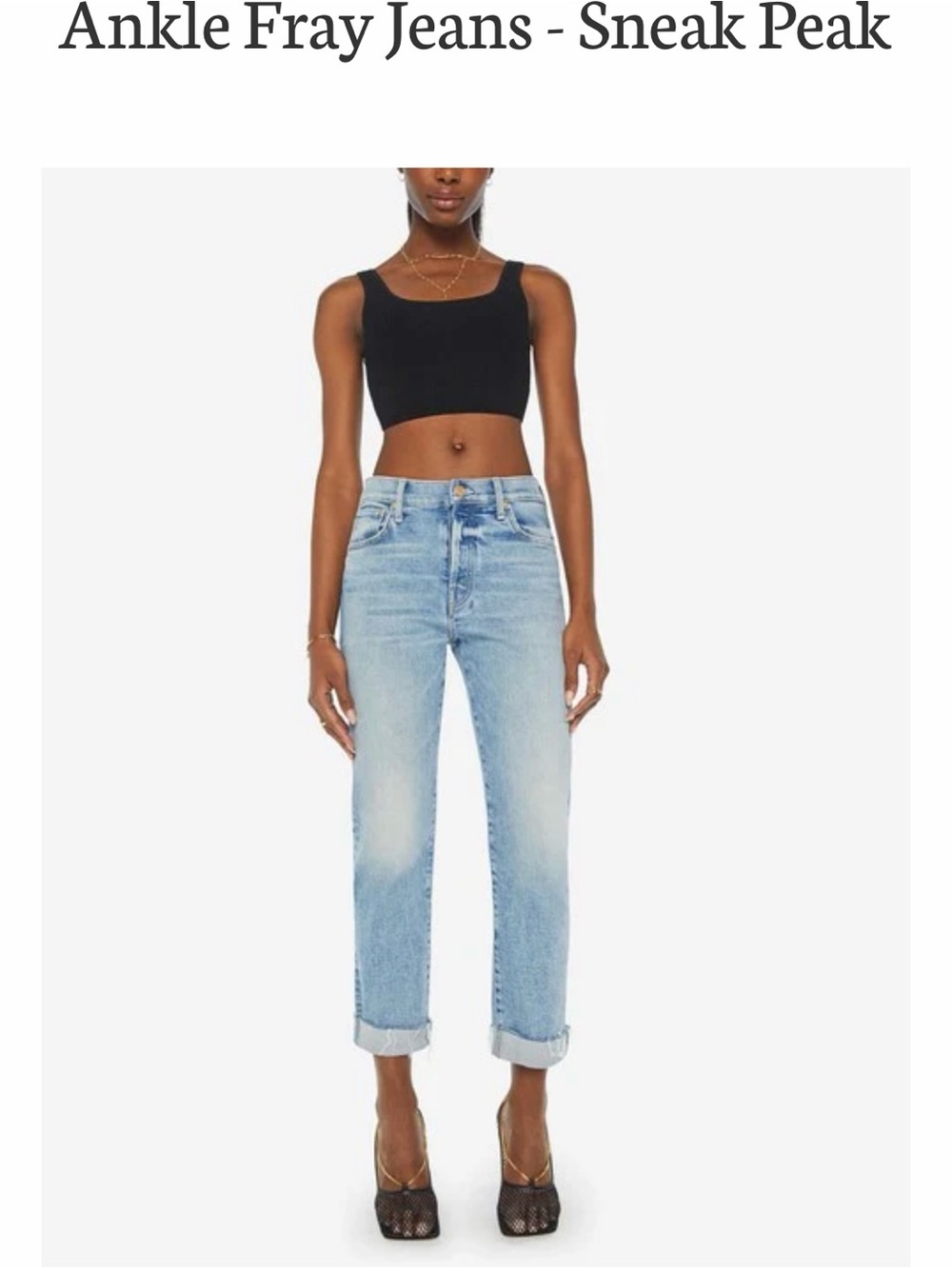 MOTHER High-Rise Ankle Fray Jeans with Cuffed Hem